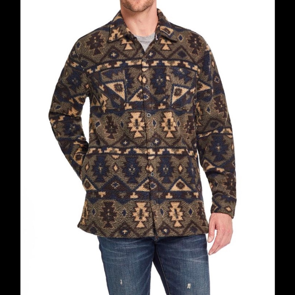 Weatherproof Vintage Southwestern Pattern Sherpa Shacket- Men’s Large (L) NWOT